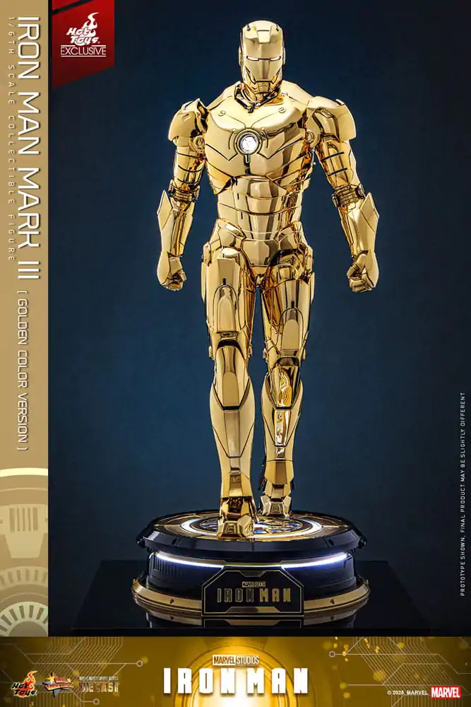 Iron Man Movie Masterpiece Diecast Actionfigur 1/6 Iron Man Mark III (Gold Color Version) Hot Toys Exclusive 33 cm Produktfoto