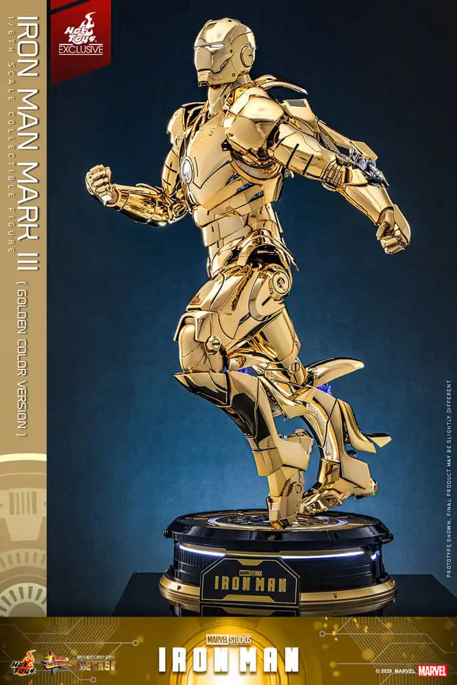 Iron Man Movie Masterpiece Diecast Actionfigur 1/6 Iron Man Mark III (Gold Color Version) Hot Toys Exclusive 33 cm Produktfoto