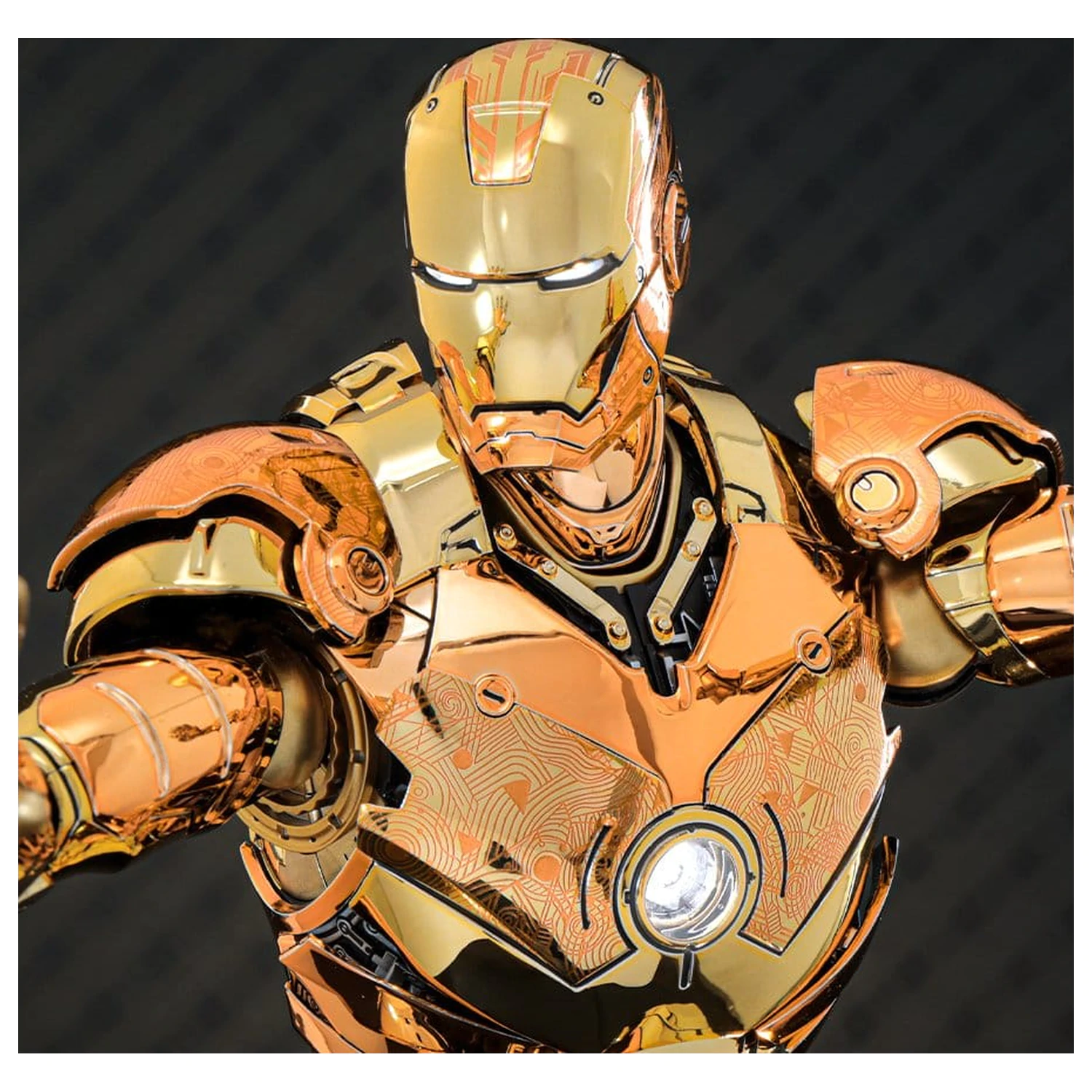 Iron Man Movie Masterpiece Druckguss-Actionfigur 1/6 Iron Man Mark III (Golden & Copper Gold Version) Hot Toys Exklusive 33 cm Produktfoto