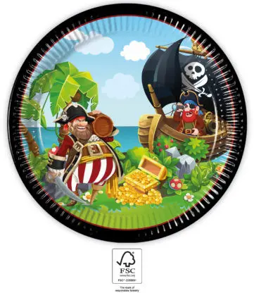 Island Pirates, Piraten Pappteller 8 Stück 23 cm FSC Produktfoto