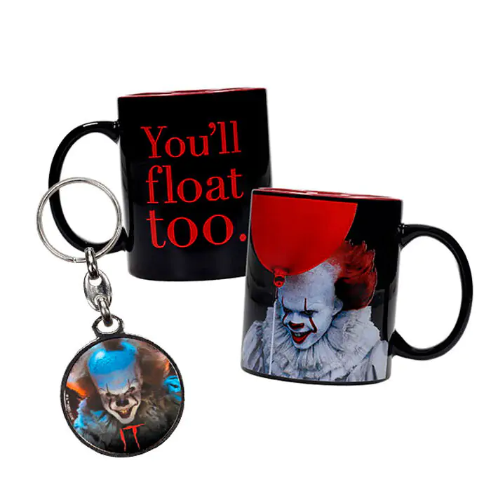 IT Pennywise Tasse und Metall Schlüsselanhänger Produktfoto