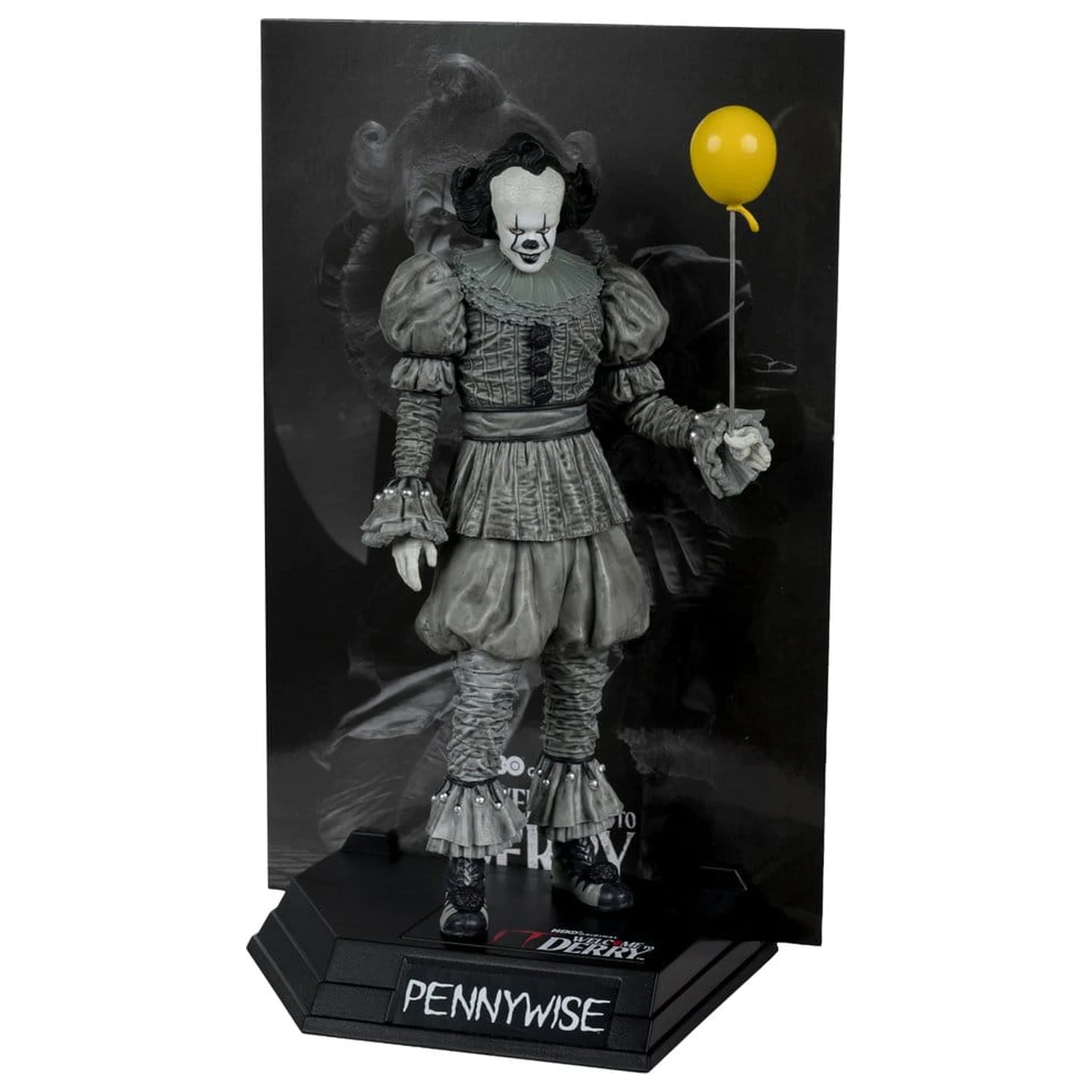 It Welcome to Derry Movie Maniacs Figur Pennywise (Schwarz & Weiß) 16 cm Produktfoto