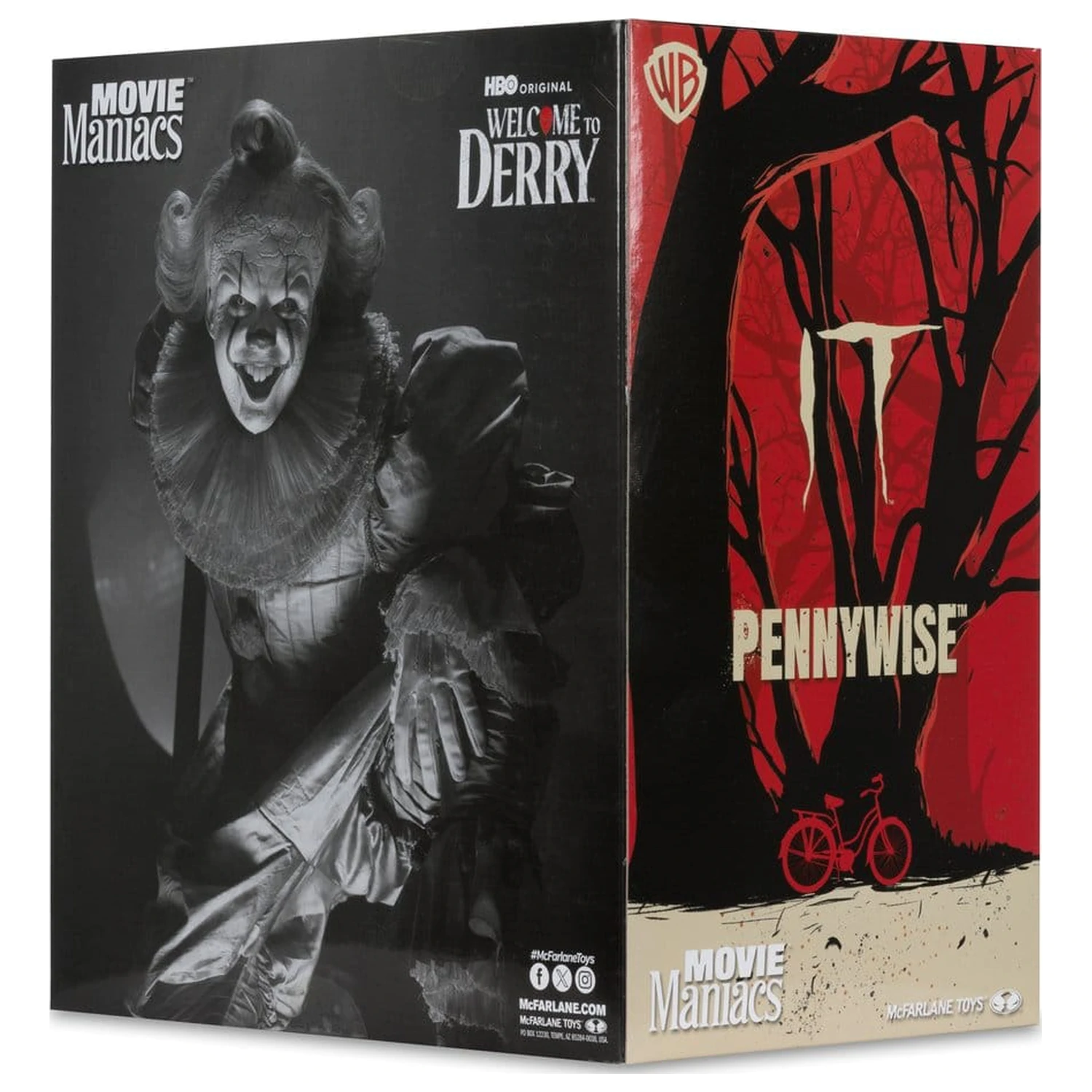 It Welcome to Derry Movie Maniacs Figur Pennywise (Schwarz & Weiß) 16 cm Produktfoto