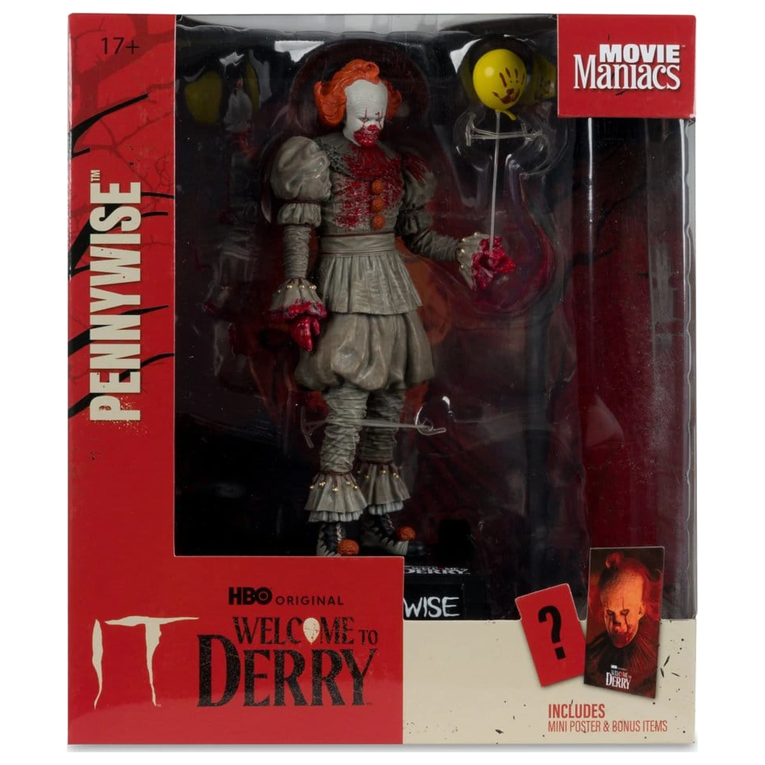 It Welcome to Derry Movie Maniacs Figur Pennywise (Bloody) 16 cm Produktfoto