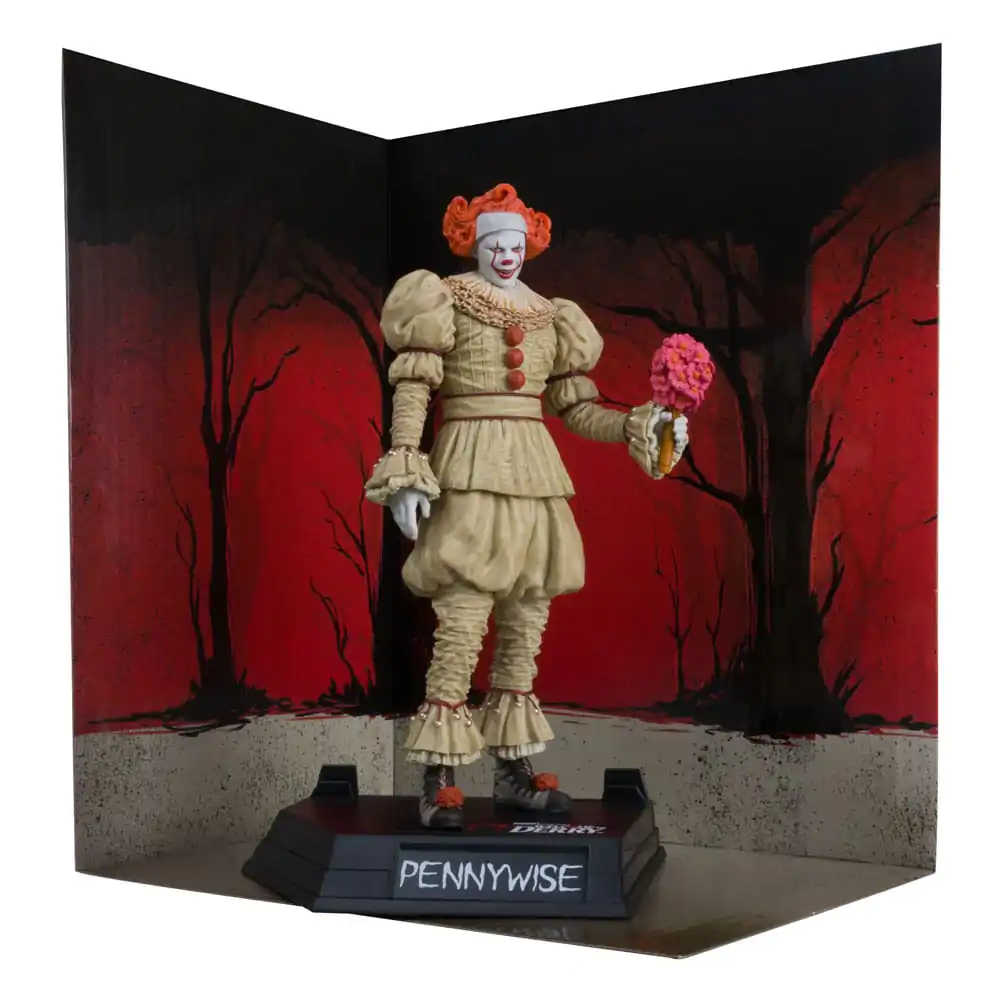 It: Welcome to Derry Movie Maniacs PVC Figur Pennywise (Flashback) (Gold Label) 16 cm Produktfoto