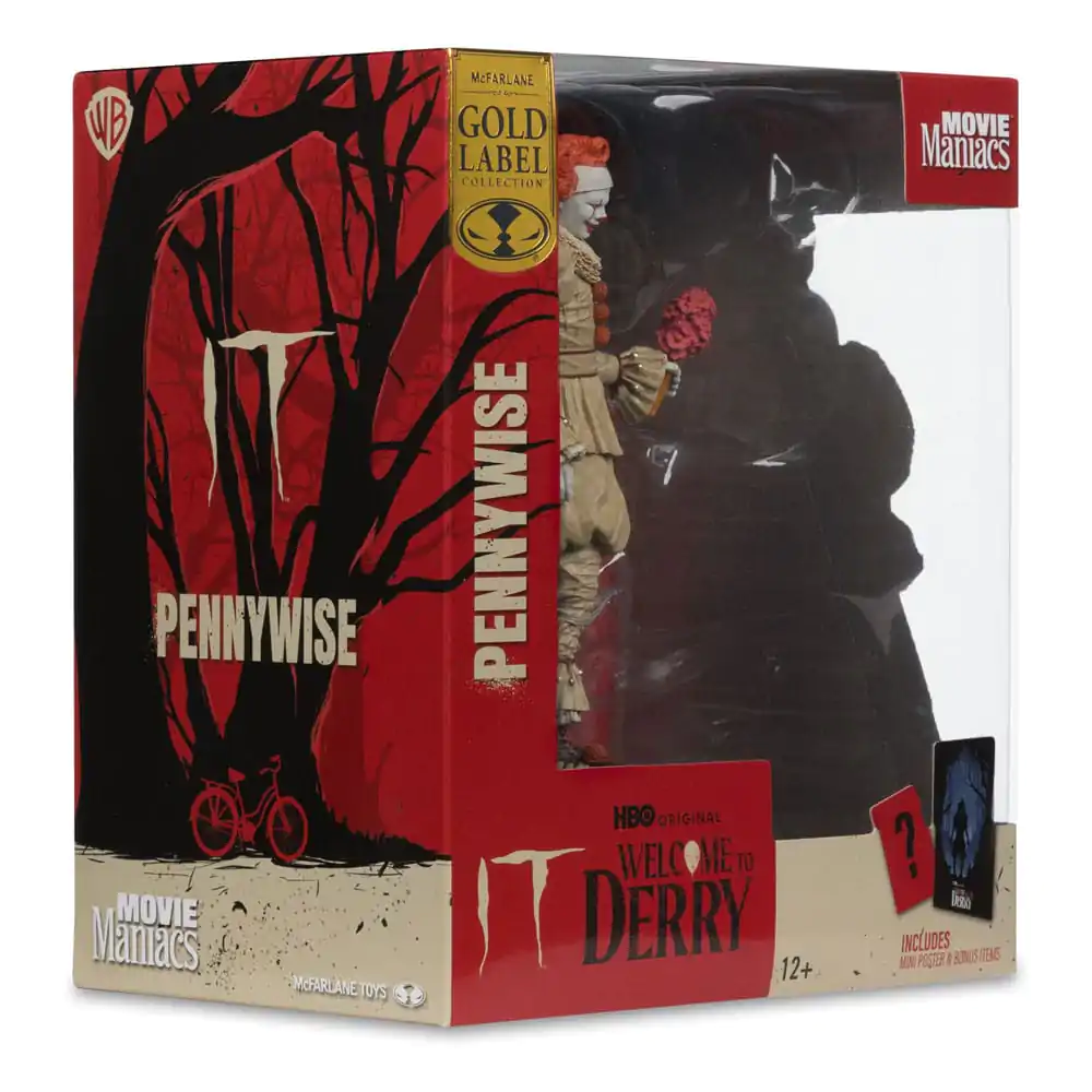 It: Welcome to Derry Movie Maniacs PVC Figur Pennywise (Flashback) (Gold Label) 16 cm Produktfoto