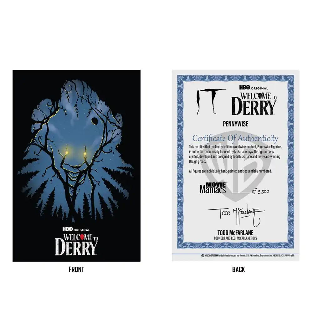 It: Welcome to Derry Movie Maniacs PVC Figur Pennywise (Gold Label) 16 cm Produktfoto