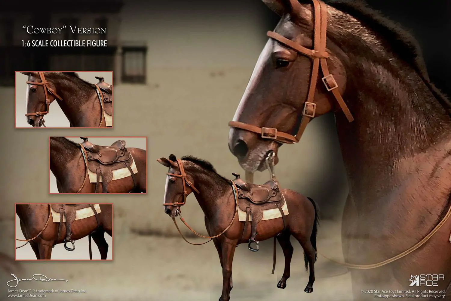 James Dean Statue 1/6 Cowboy Horse 30 cm Produktfoto