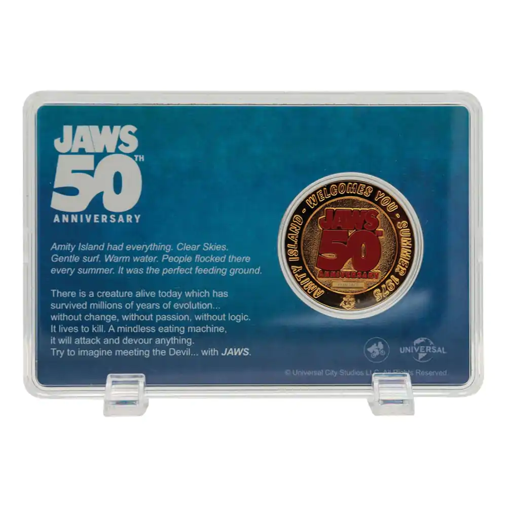 Jaws Collectable Münze 50. Jahrestag 24k Vergoldet Limited Edition Produktfoto
