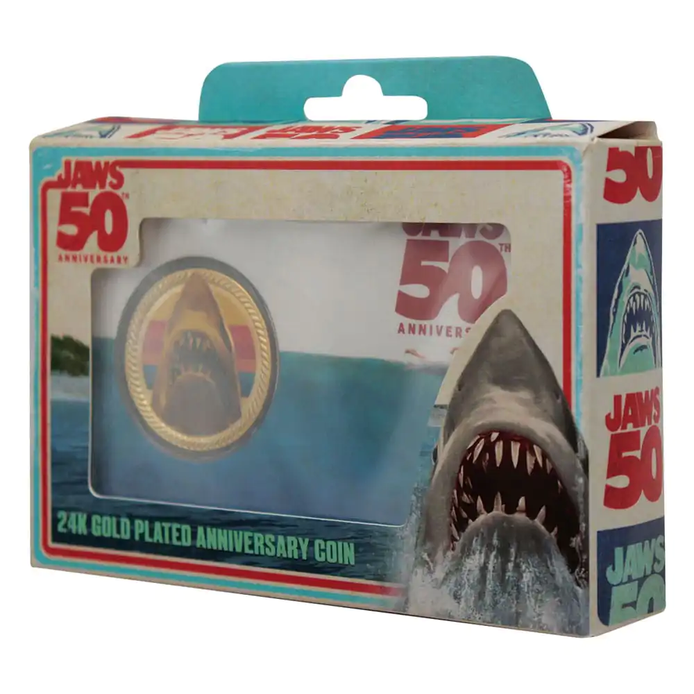 Jaws Collectable Münze 50. Jahrestag 24k Vergoldet Limited Edition Produktfoto