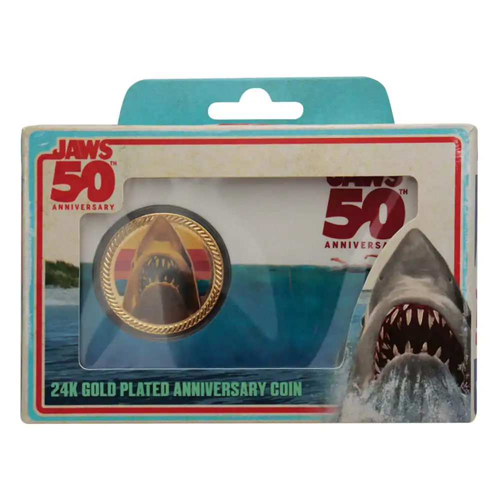 Jaws Collectable Münze 50. Jahrestag 24k Vergoldet Limited Edition Produktfoto