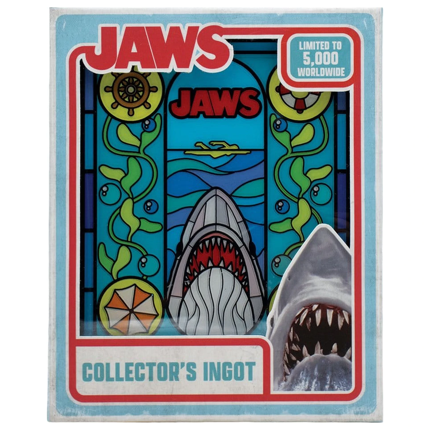 Jaws Barren im Buntglas-Stil Limited Edition Produktfoto