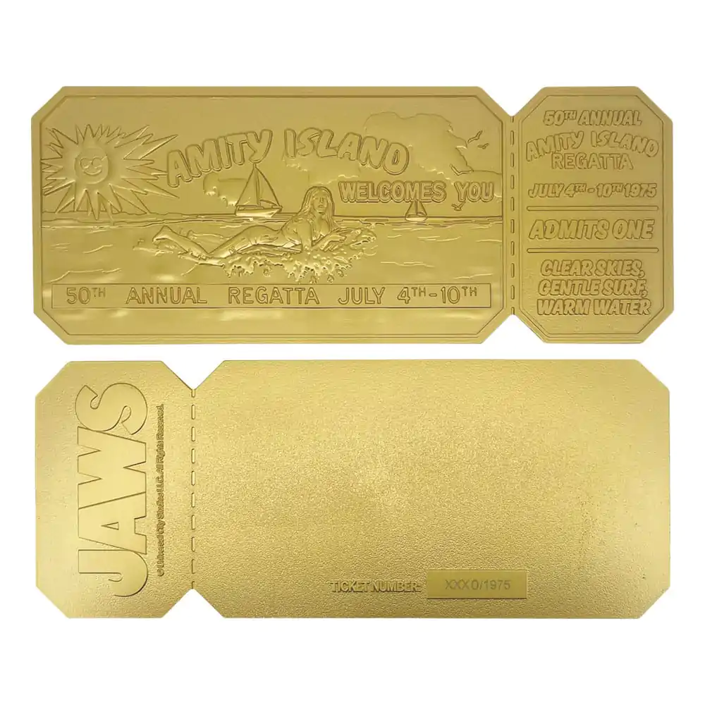Jaws Replica 1/1 50. Jahrestag Regatta Ticket 24k Vergoldet Produktfoto