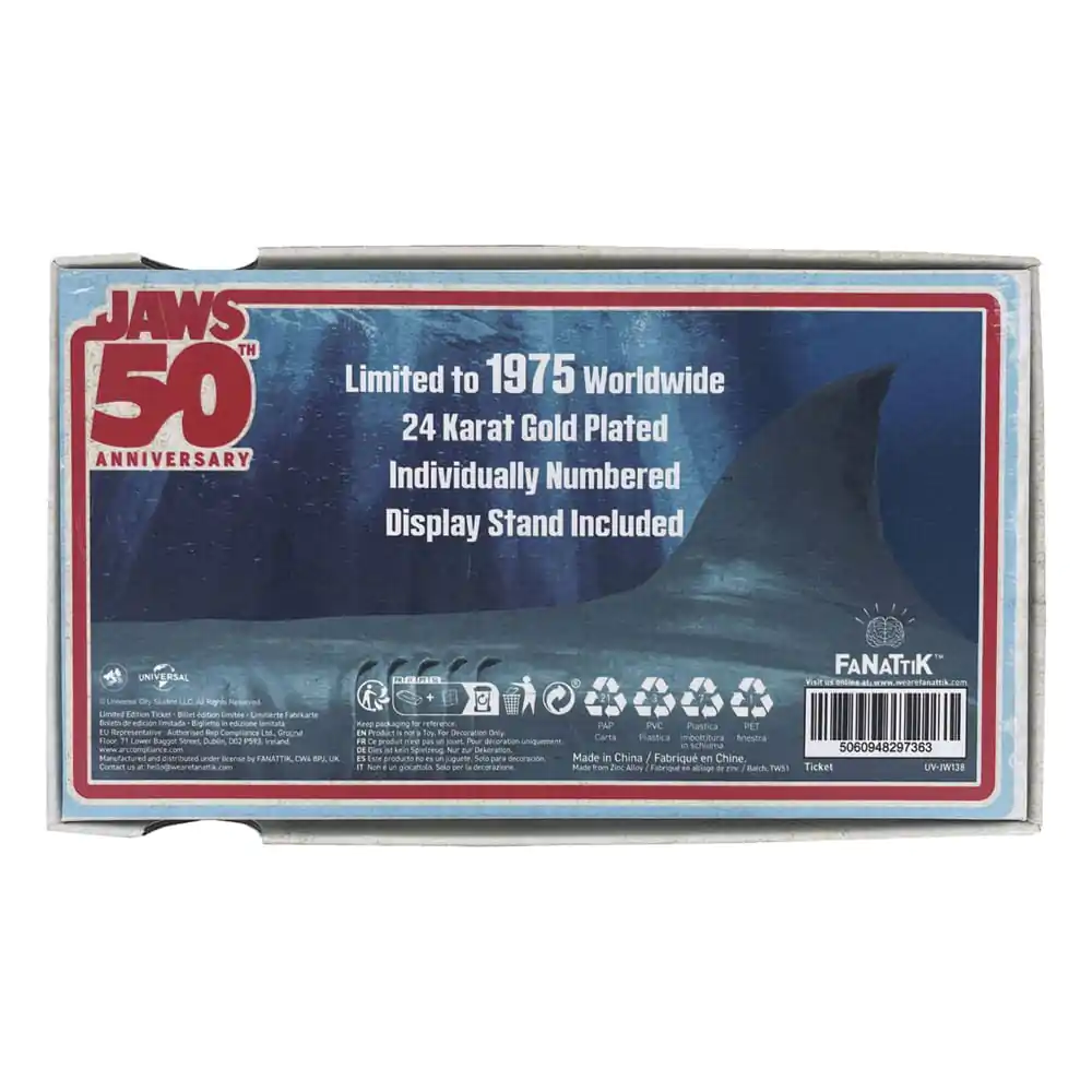 Jaws Replica 1/1 50. Jahrestag Regatta Ticket 24k Vergoldet Produktfoto