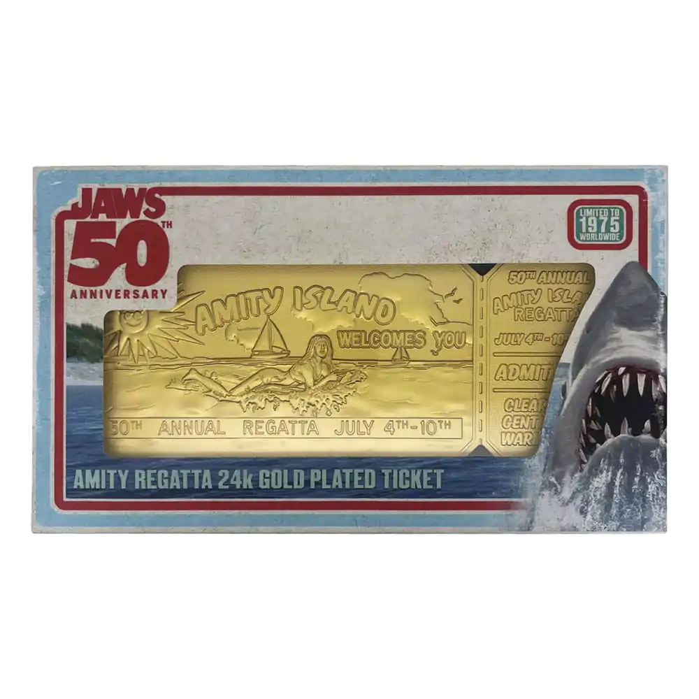 Jaws Replica 1/1 50. Jahrestag Regatta Ticket 24k Vergoldet Produktfoto