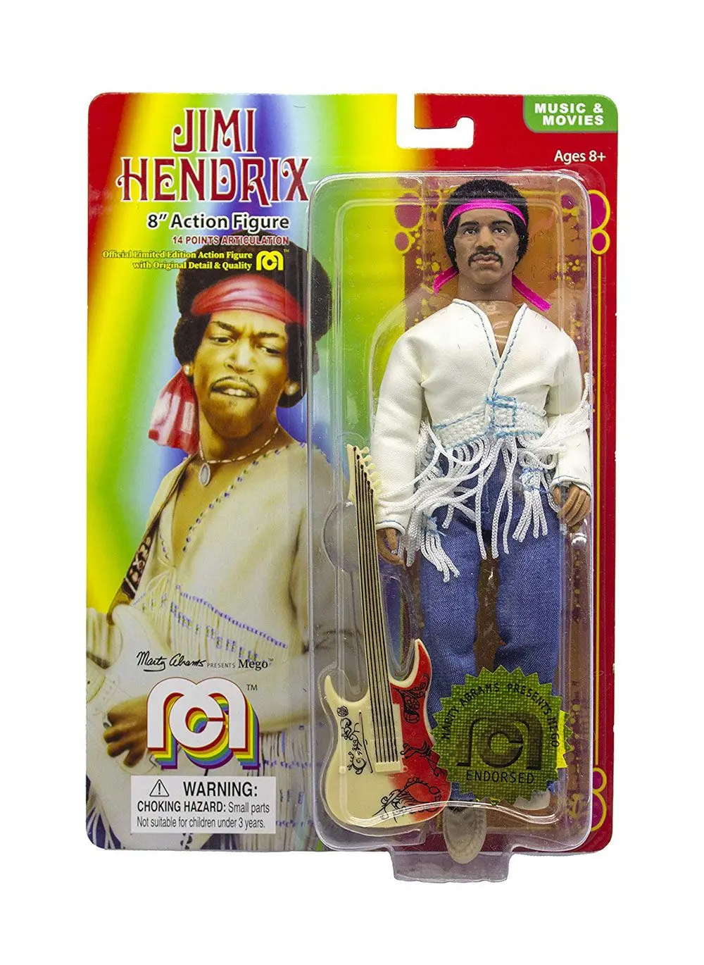 Jimi Hendrix Actionfigur Woodstock Beflockt 20 cm Produktfoto