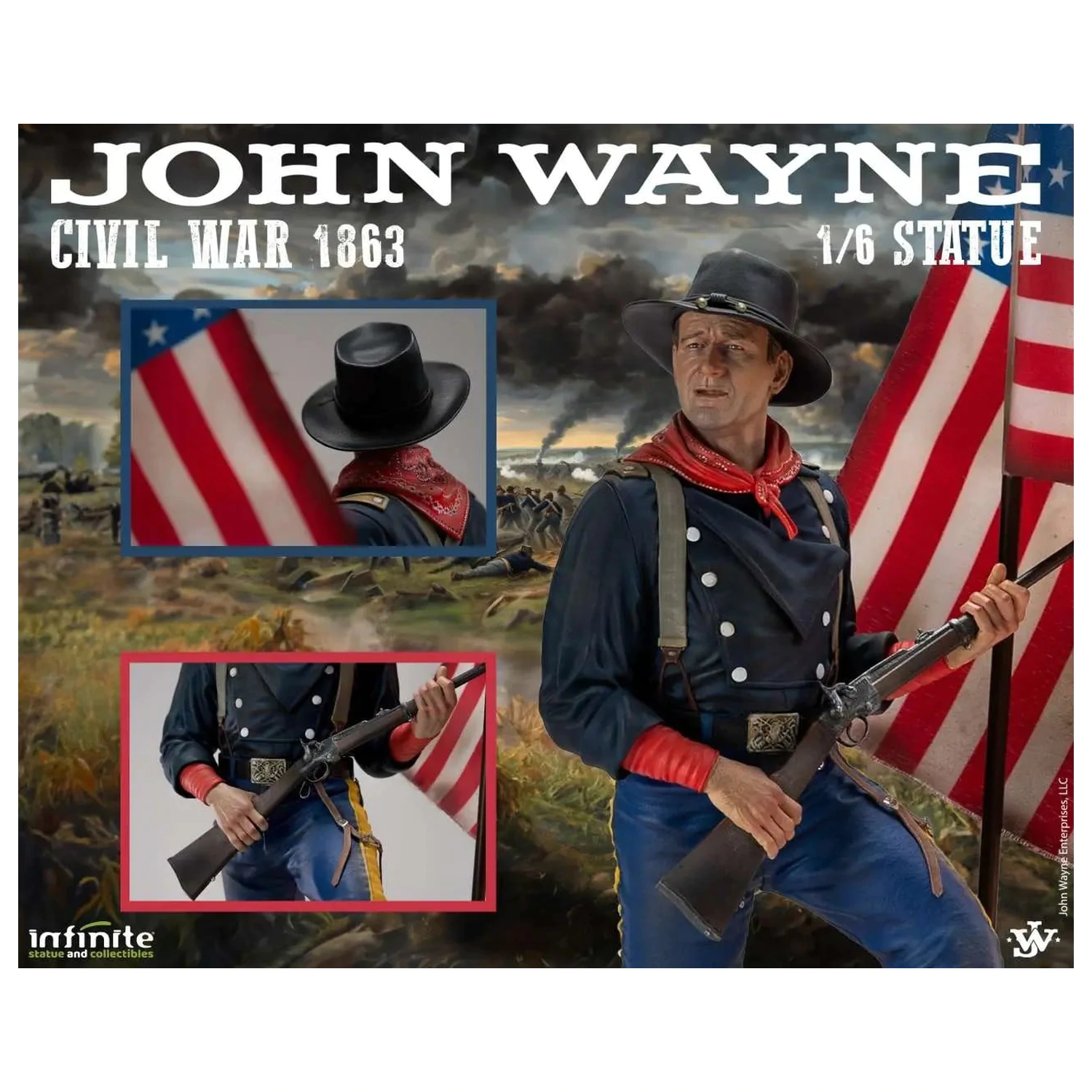 John Wayne Civil War 1863 Statue im Maßstab 1/6 48cm Produktfoto