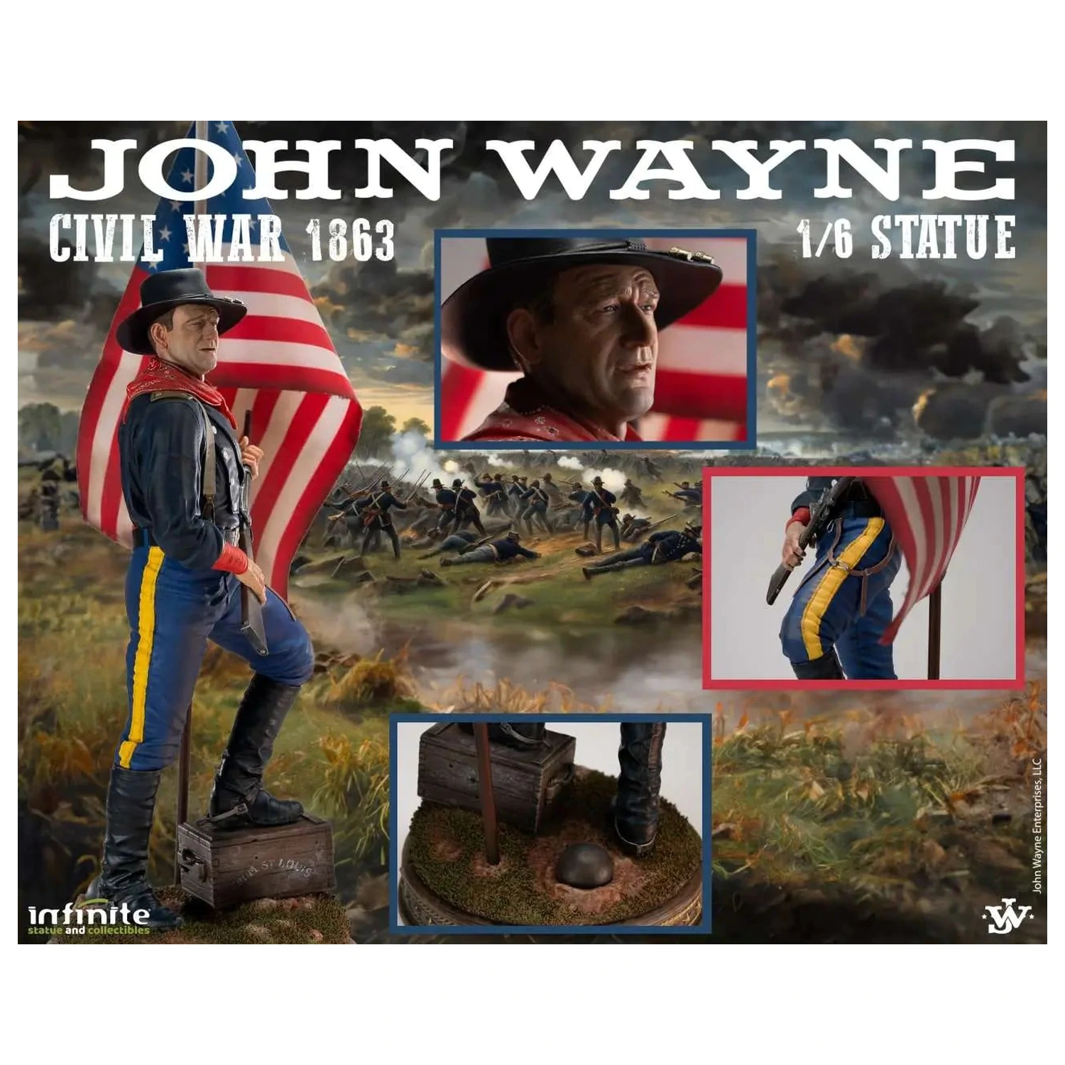 John Wayne Civil War 1863 Statue im Maßstab 1/6 48cm Produktfoto