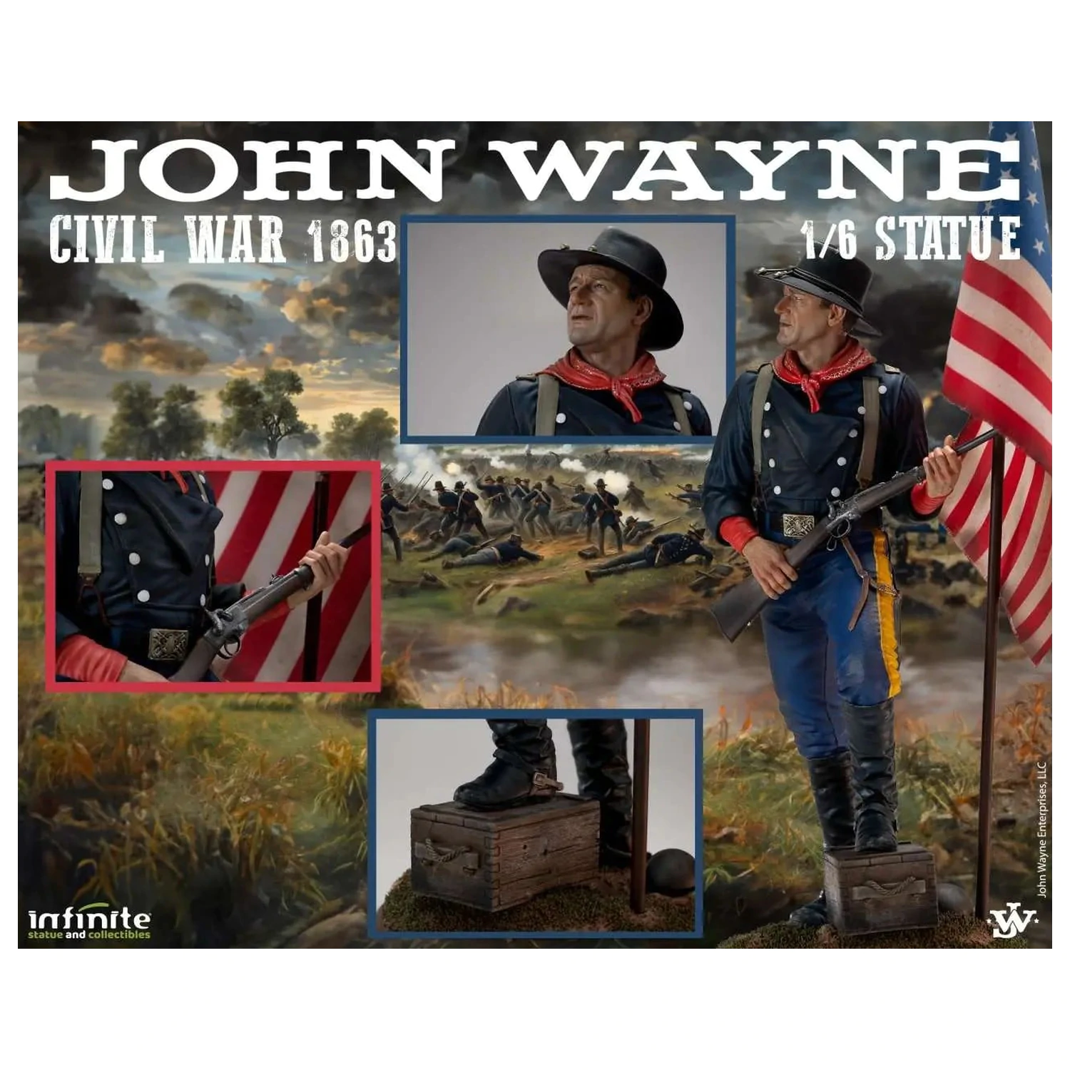 John Wayne Civil War 1863 Statue im Maßstab 1/6 48cm Produktfoto