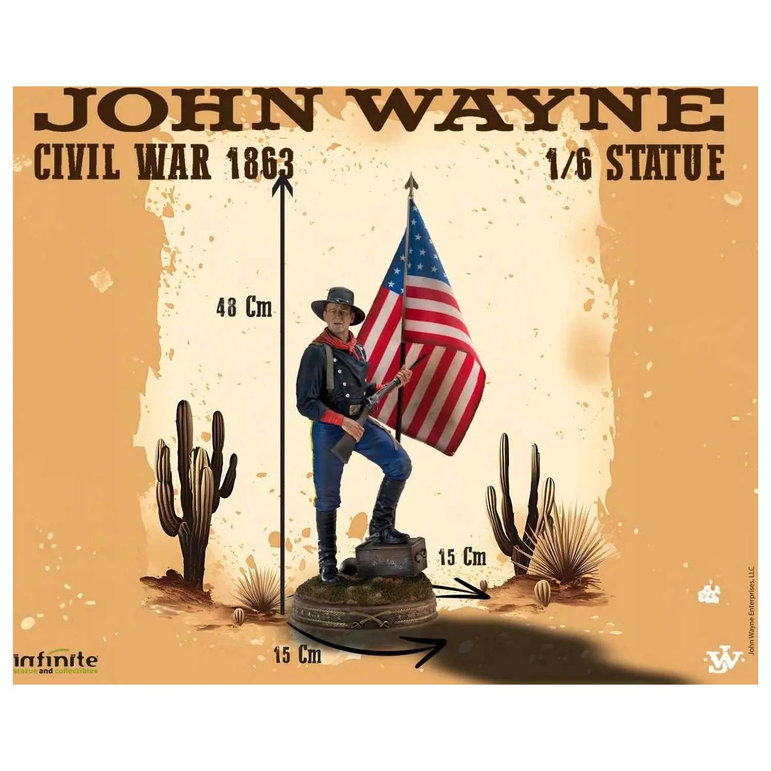 John Wayne Civil War 1863 Statue im Maßstab 1/6 48cm Produktfoto