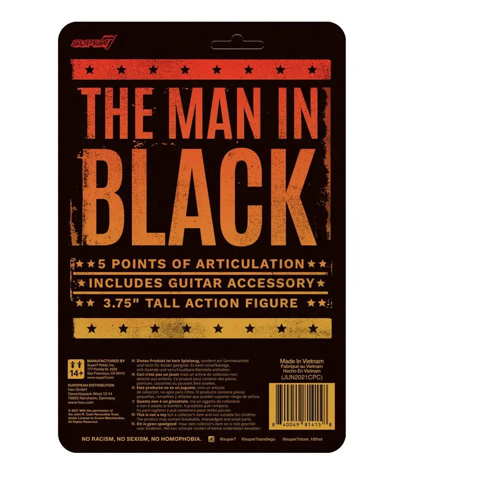 Johnny Cash ReAction Actionfigur The Man In Black 10 cm Produktfoto