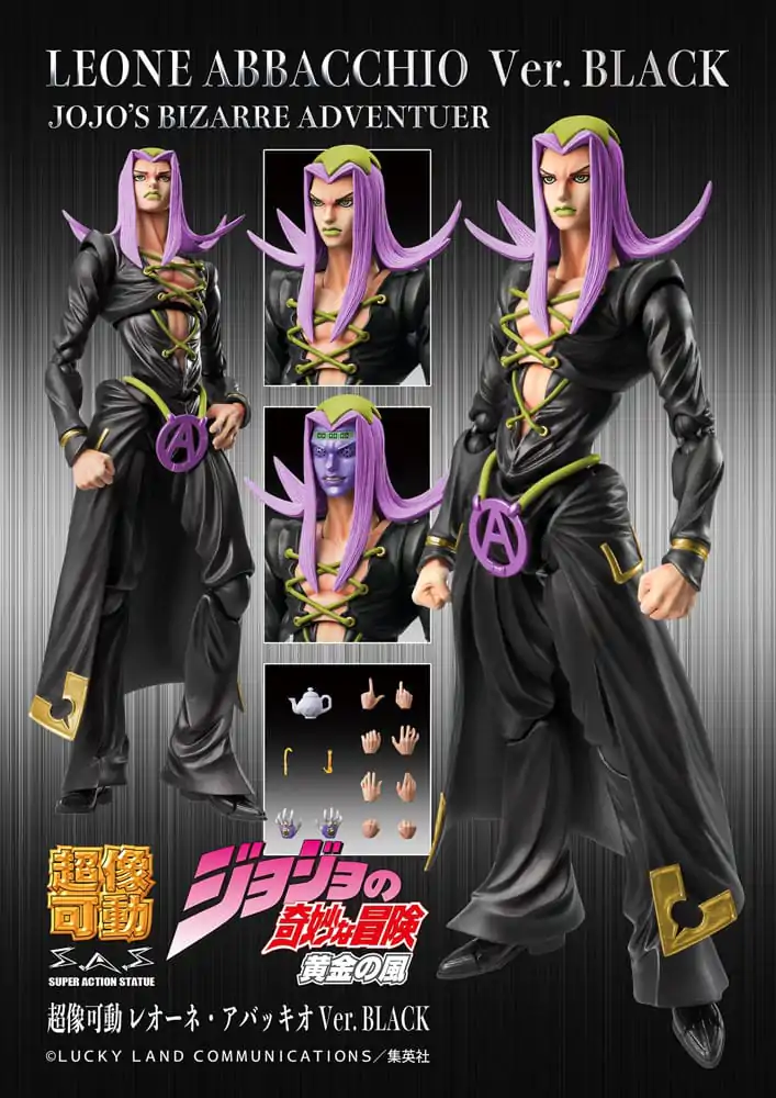 JoJo's Bizarre Adventure Part 5 Super Action Actionfigur Chozokado Leone Abbacchio Black Ver. 16 cm Produktfoto