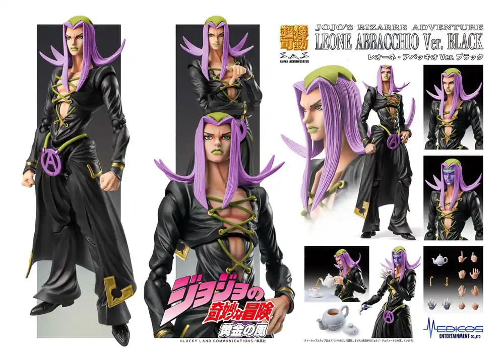 JoJo's Bizarre Adventure Part 5 Super Action Actionfigur Chozokado Leone Abbacchio Black Ver. 16 cm Produktfoto