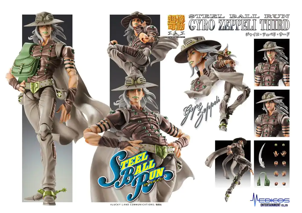 JoJo's Bizarre Adventure Part7 Steel Ball Run Super Action Action Figur Chozokado Johnny Joestar Second 15 cm Produktfoto