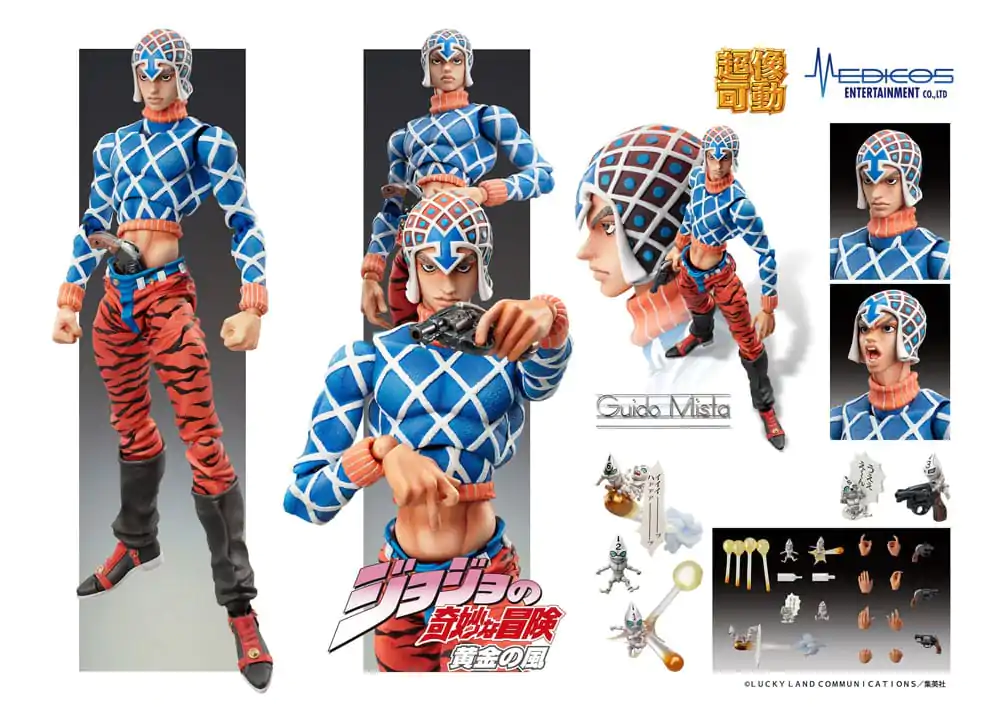 JoJo's Bizarre Adventure Part 5 Statue Legend PVC Statue Chozokado Guido Mista & S P (re-run) 15 cm termékfotó