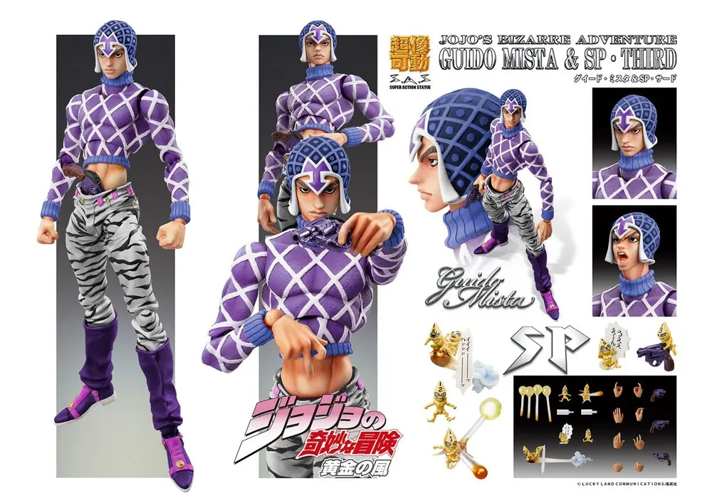 JoJo's Bizarre Adventure Part5 Super Action Action Figur Chozokado (Guido Mista & SP Third) 15 cm termékfotó