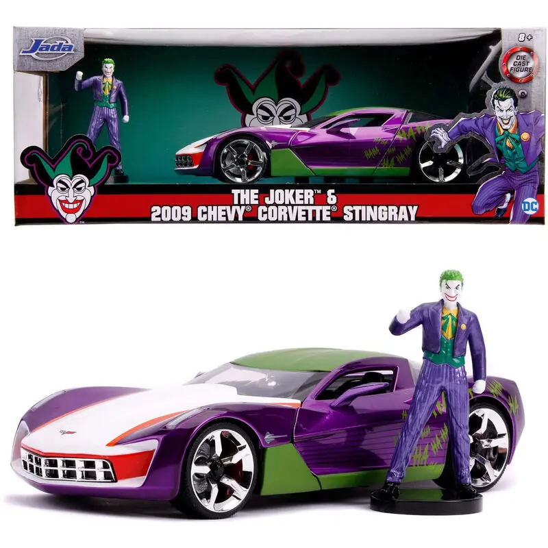 DC comics Joker Chevy Corvette Stingray 2009 car + Figur set Produktfoto