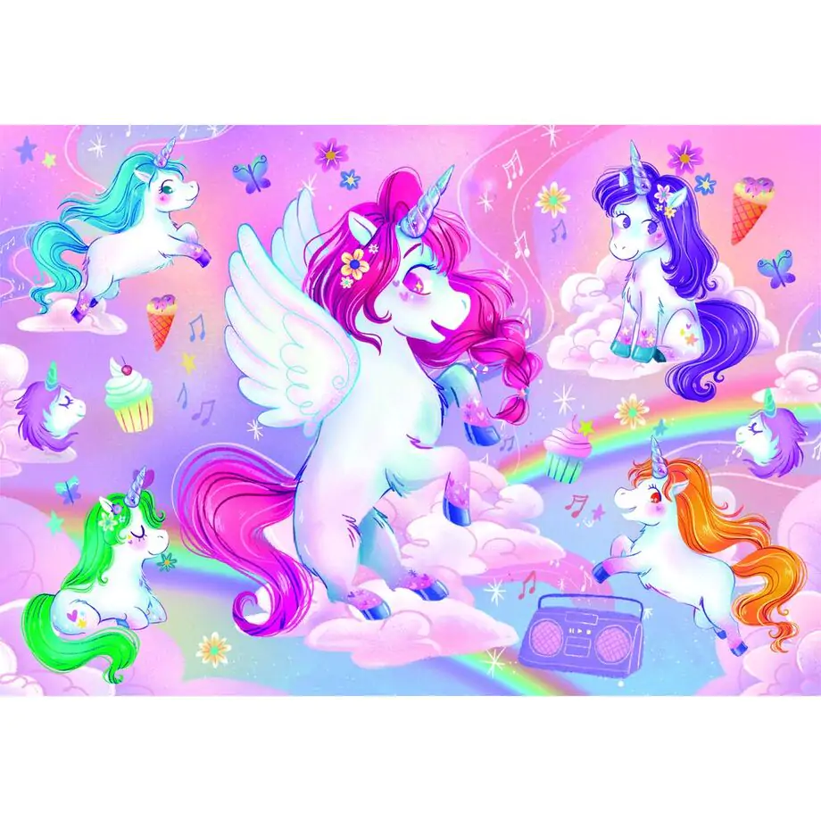 Jolly Unicorns maxi Puzzle 24St Produktfoto