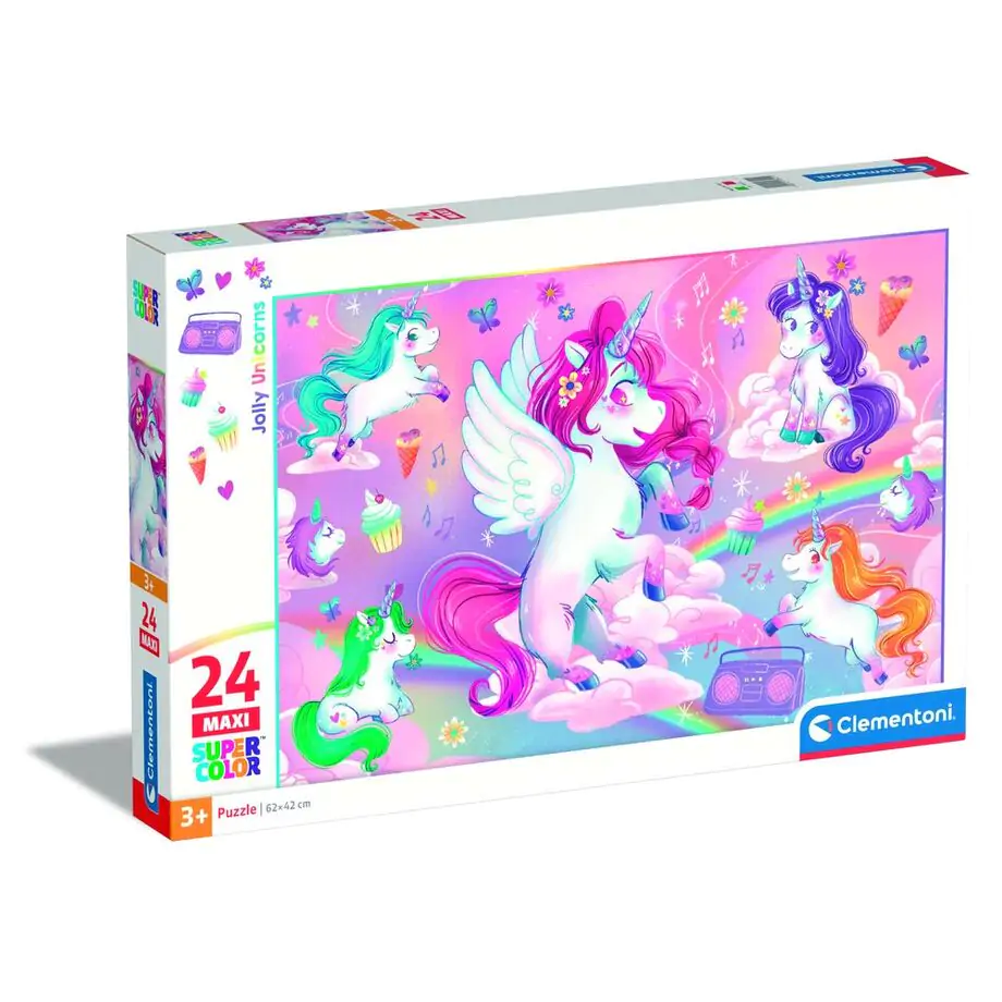 Jolly Unicorns maxi Puzzle 24St Produktfoto