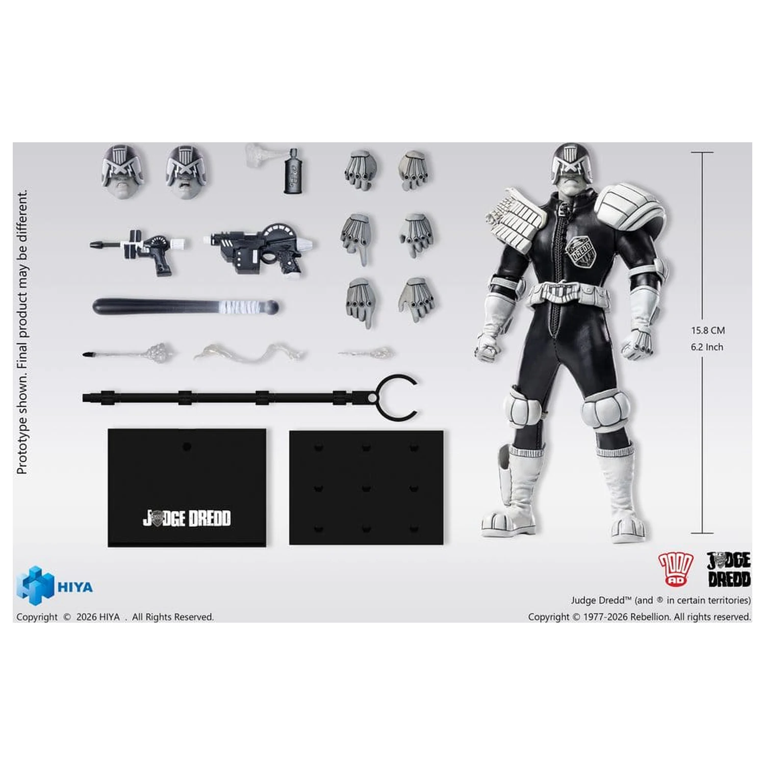 Judge Dredd Exquisite Super Action Figur 1/12 Judge Dredd Black & White Ver. 15 cm Produktfoto