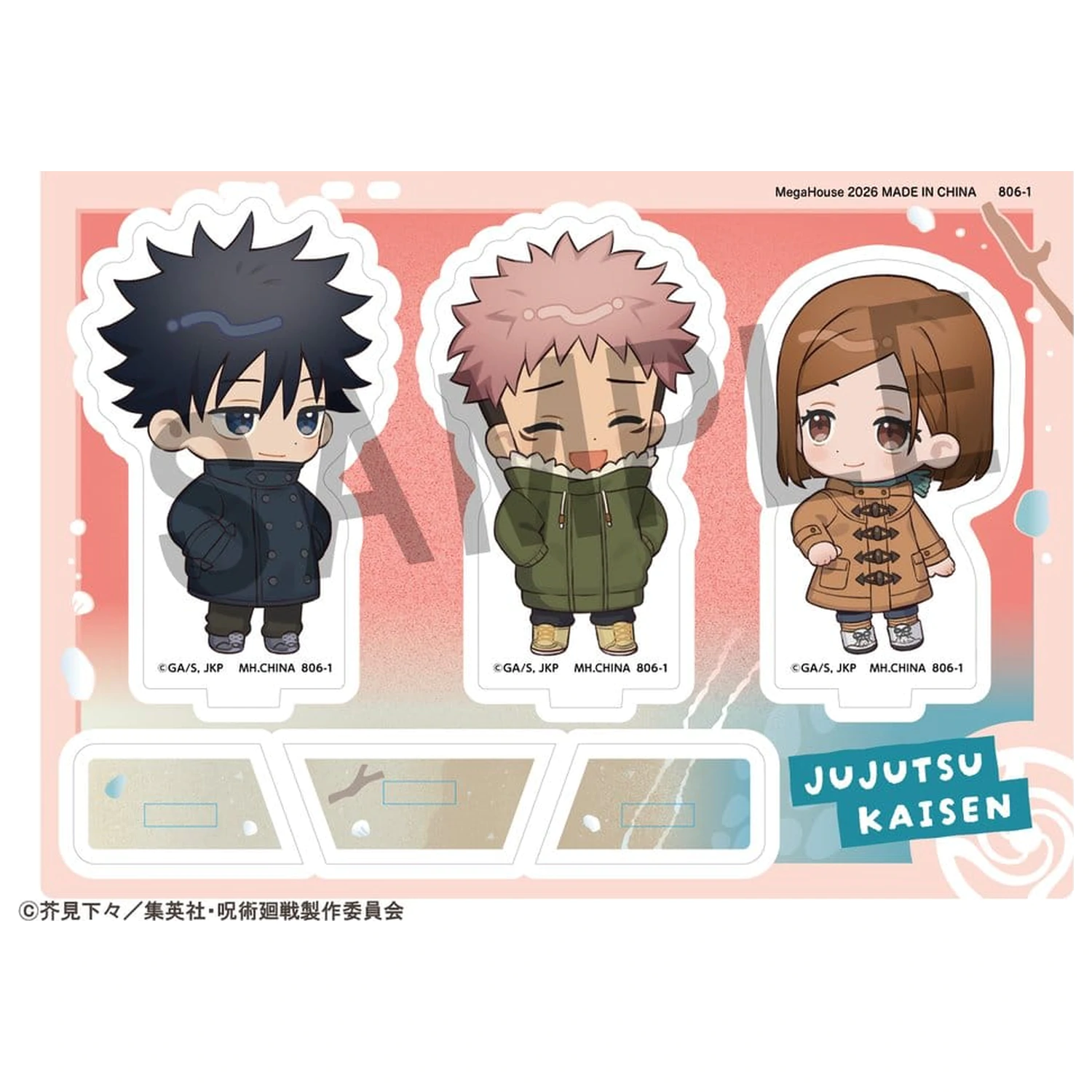 Jujutsu Kaisen Buddycolle Acryl-Aufsteller 5th Anniversary C Megumi Fushiguro, Yuji Itadori & Nobara Kugisaki 10 cm Produktfoto