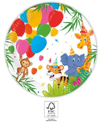 Jungle Balloons, Jungle Pappteller 8 Stück 20 cm FSC Produktfoto