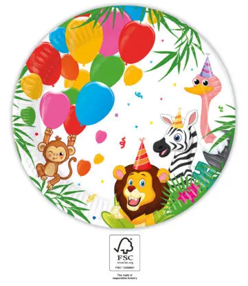 Jungle Ballons, Jungle Pappteller 8 Stück 23 cm FSC Produktfoto