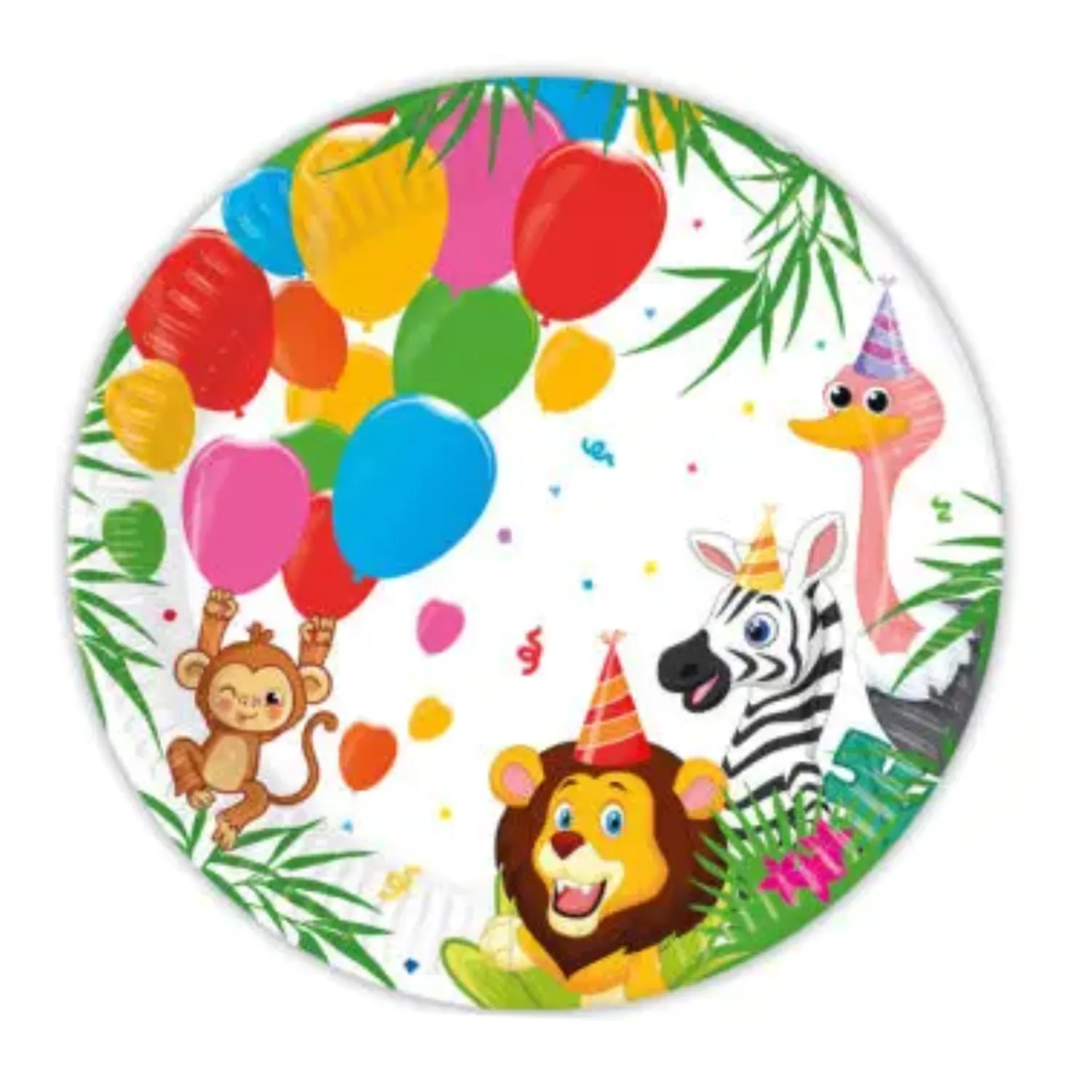 Jungle Ballons, Jungle Pappteller 8 Stück 23 cm FSC Produktfoto