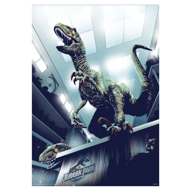 Jurassic Park Art Print 30th Anniversary Edition Hiding in Kitchen Limited Edition 42 x 30 cm Produktfoto