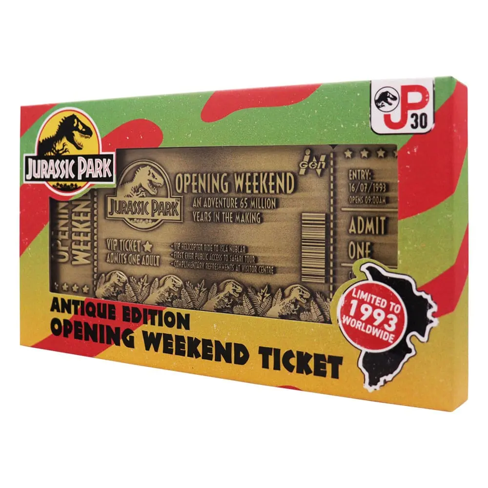 Jurassic Park Replik 30th Anniversary Limited Edition Ticket | Fanbase ...
