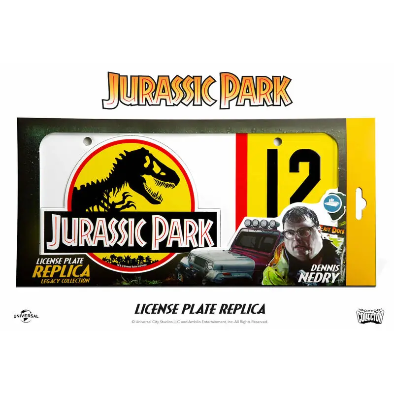 Jurassic Park Replica 1/1 Dennis Nedry Nummernschild Produktfoto