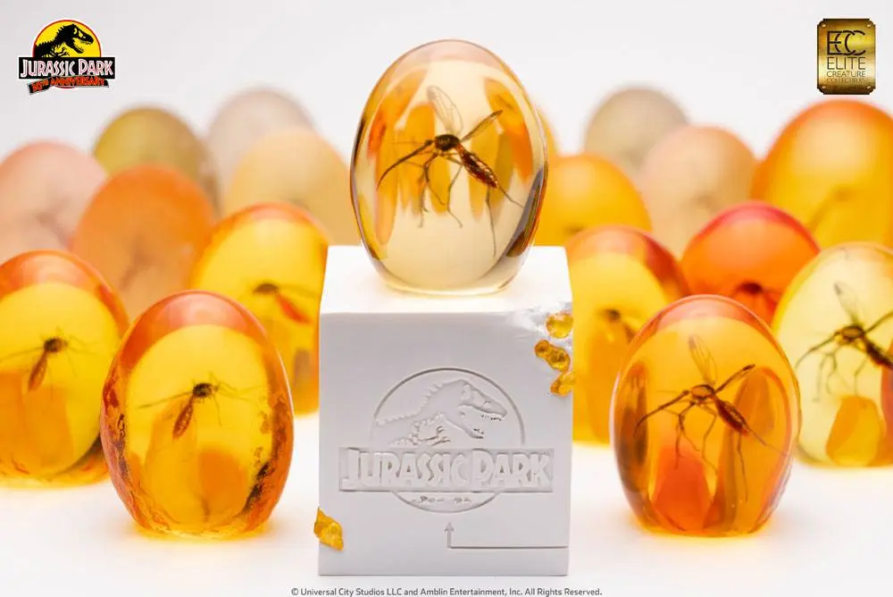 Jurassic Park Statue Elephant Mosquito in Amber 10 cm Produktfoto