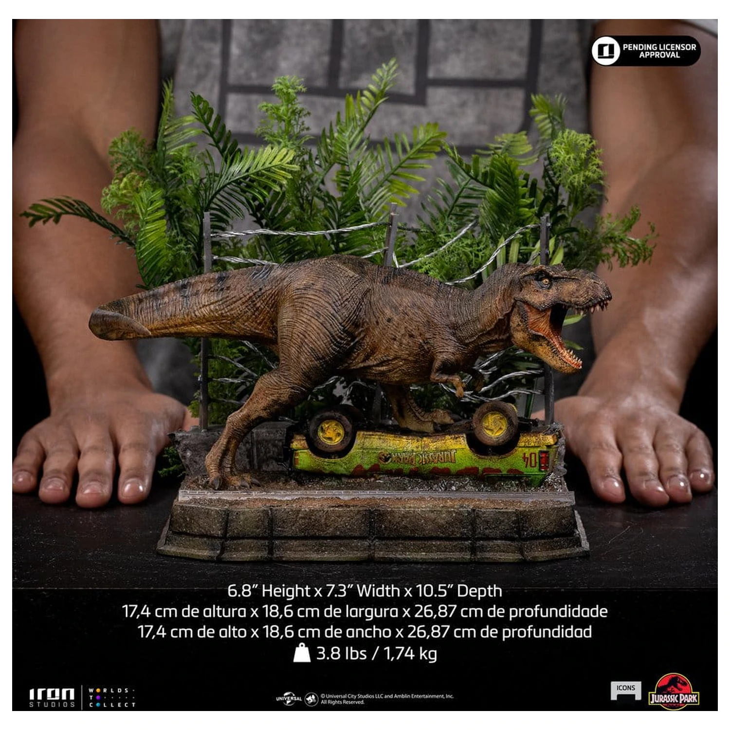 Jurassic Park Icons Statue T-Rex Breakout Set A 17 cm Produktfoto