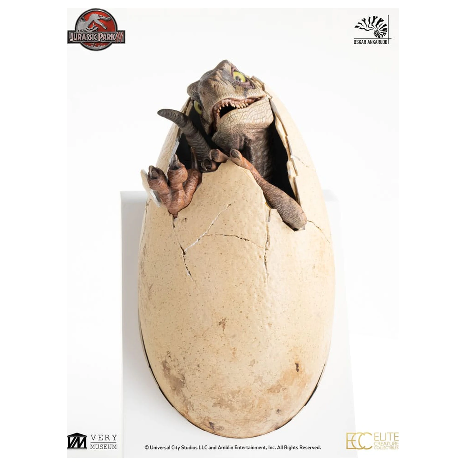 Jurassic Park III ECC Elite Creature Line Statue White Queen Hatching Egg 13 cm Produktfoto
