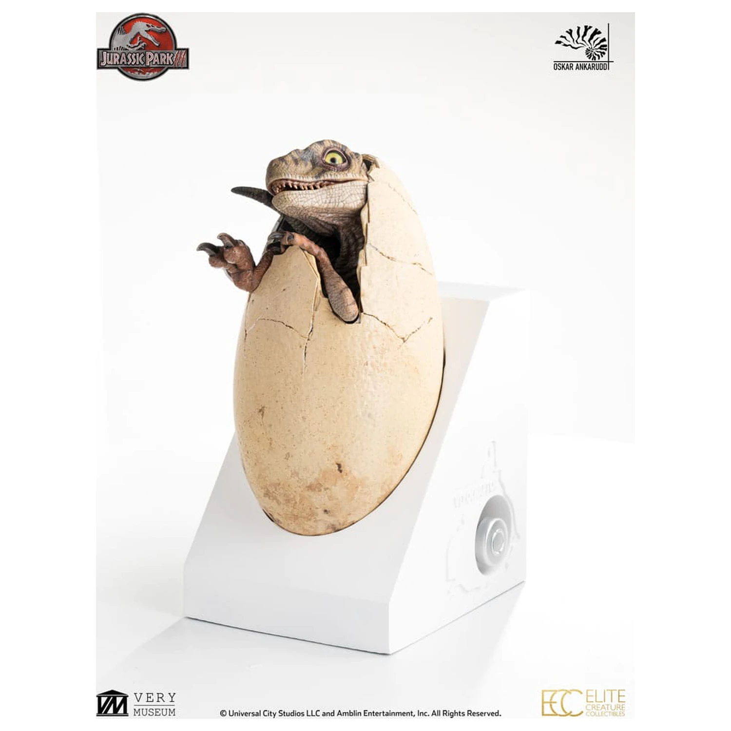 Jurassic Park III ECC Elite Creature Line Statue White Queen Hatching Egg 13 cm Produktfoto