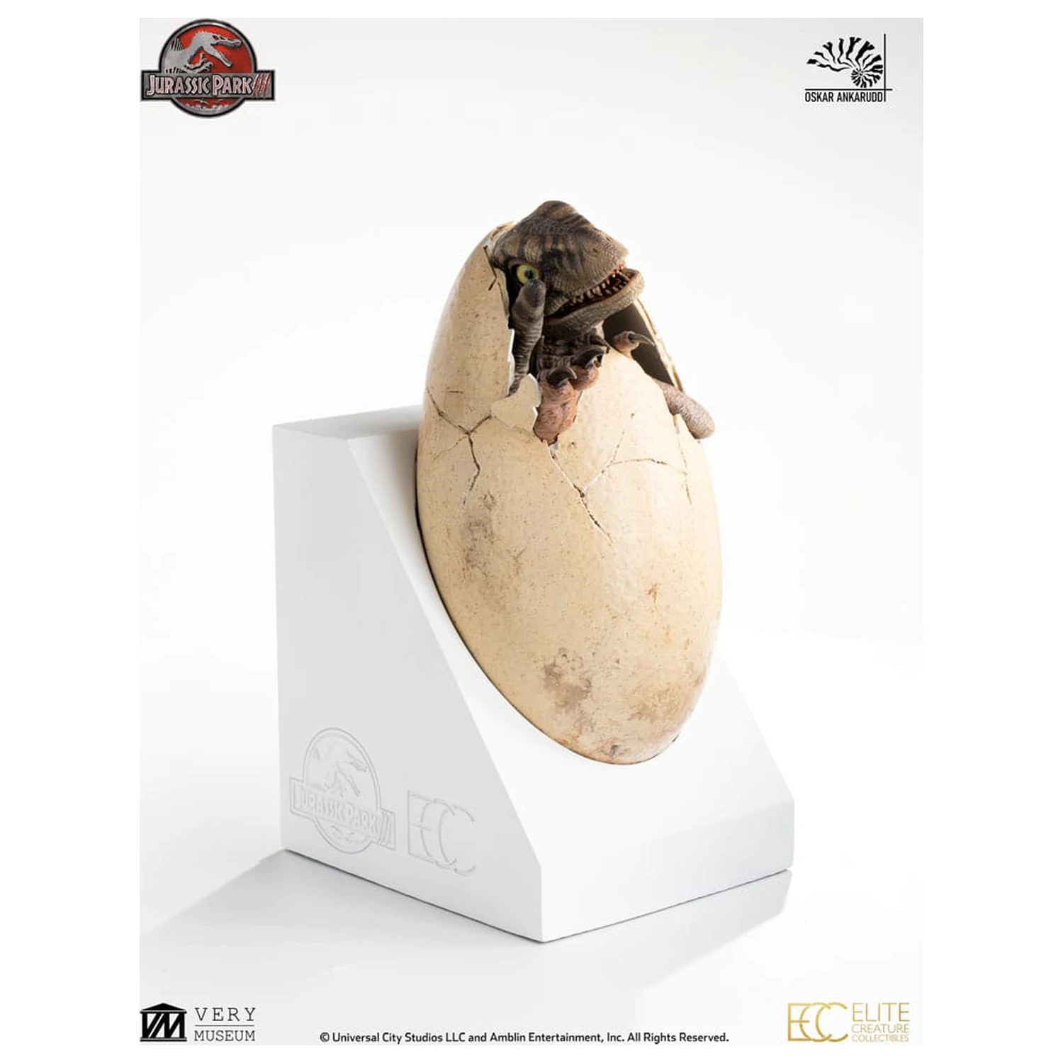 Jurassic Park III ECC Elite Creature Line Statue White Queen Hatching Egg 13 cm Produktfoto