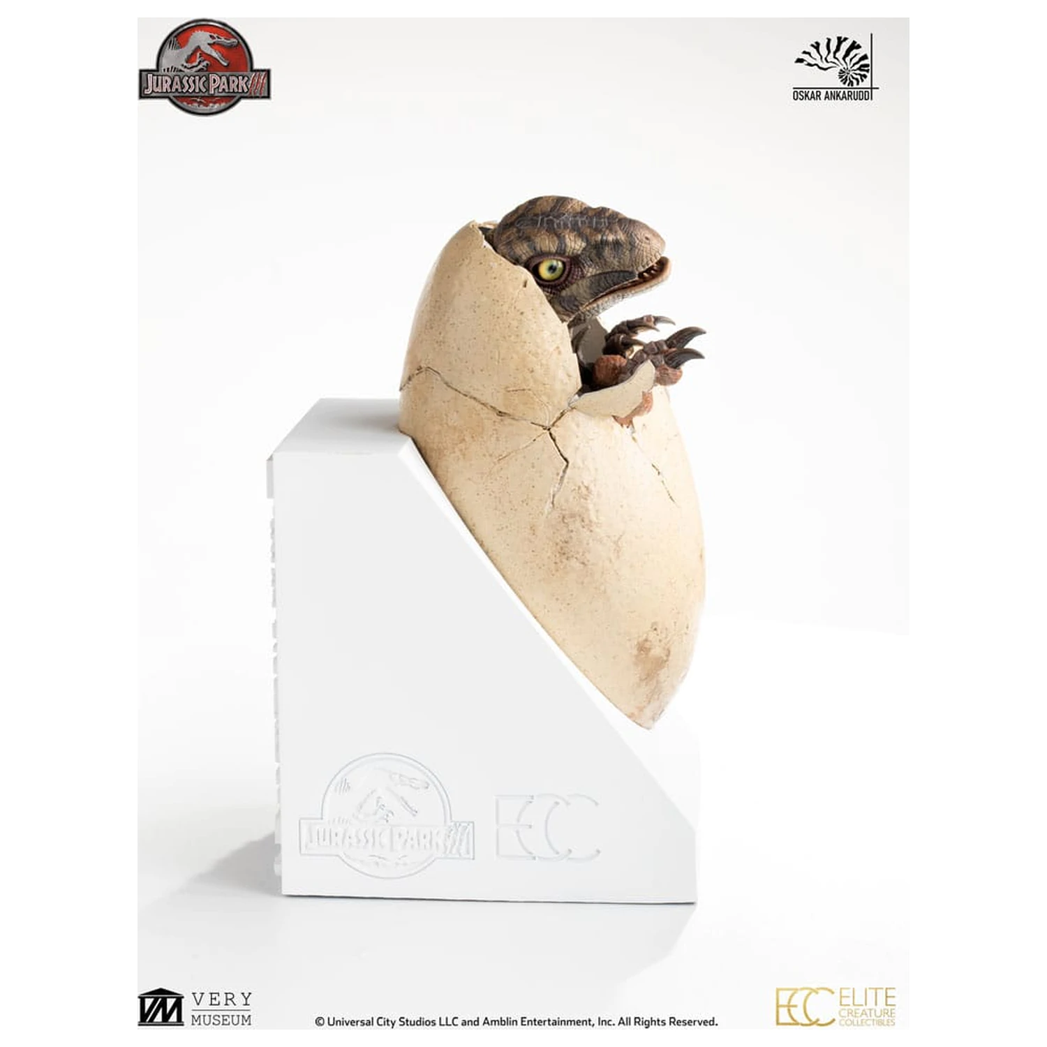 Jurassic Park III ECC Elite Creature Line Statue White Queen Hatching Egg 13 cm Produktfoto