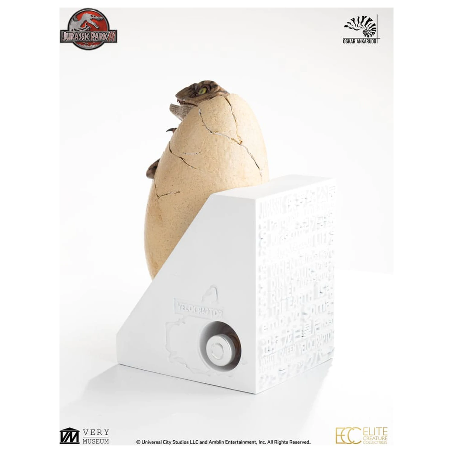 Jurassic Park III ECC Elite Creature Line Statue White Queen Hatching Egg 13 cm Produktfoto