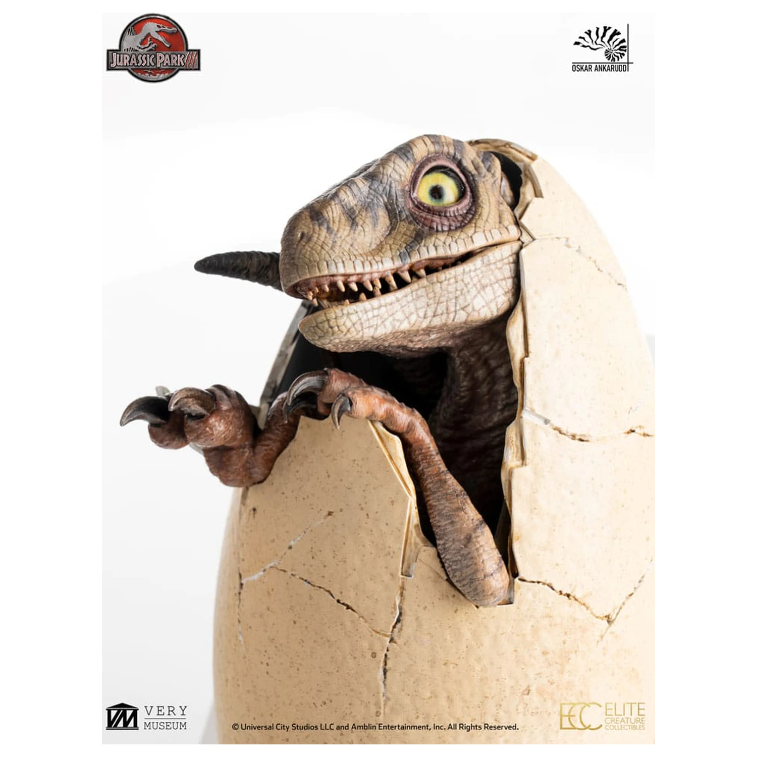 Jurassic Park III ECC Elite Creature Line Statue White Queen Hatching Egg 13 cm Produktfoto