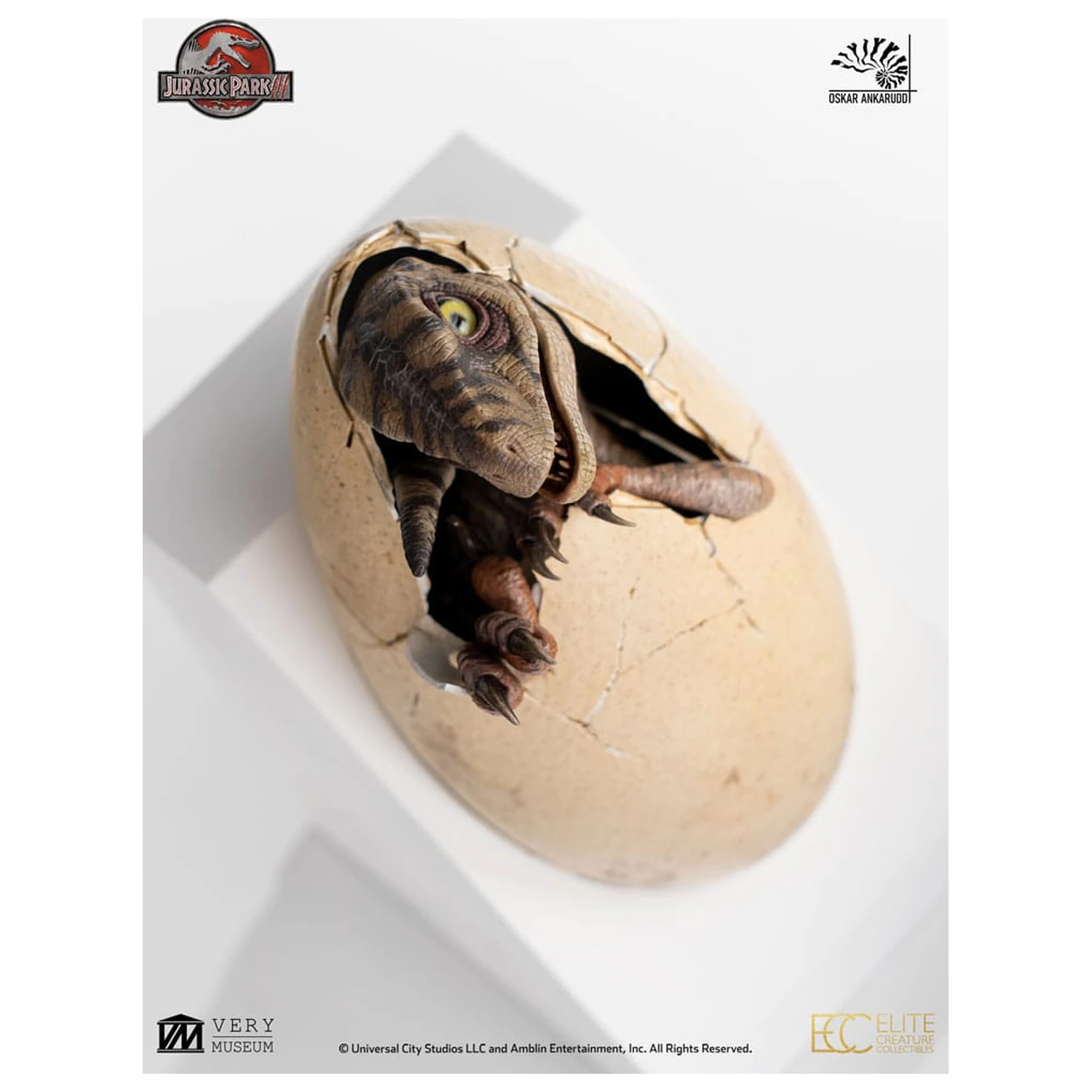Jurassic Park III ECC Elite Creature Line Statue White Queen Hatching Egg 13 cm Produktfoto